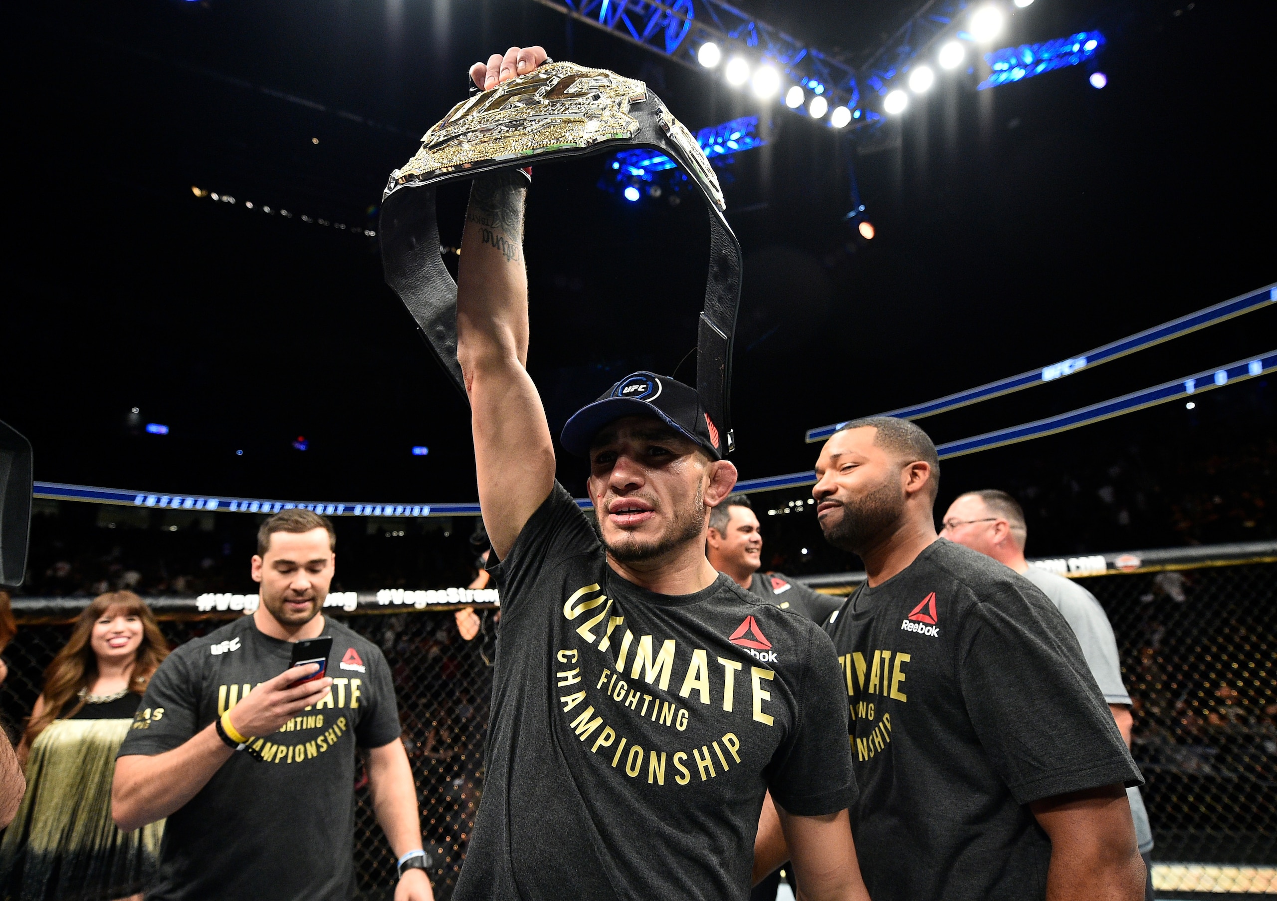 Ferguson defeats Lee at UFC 216 via chokehold.