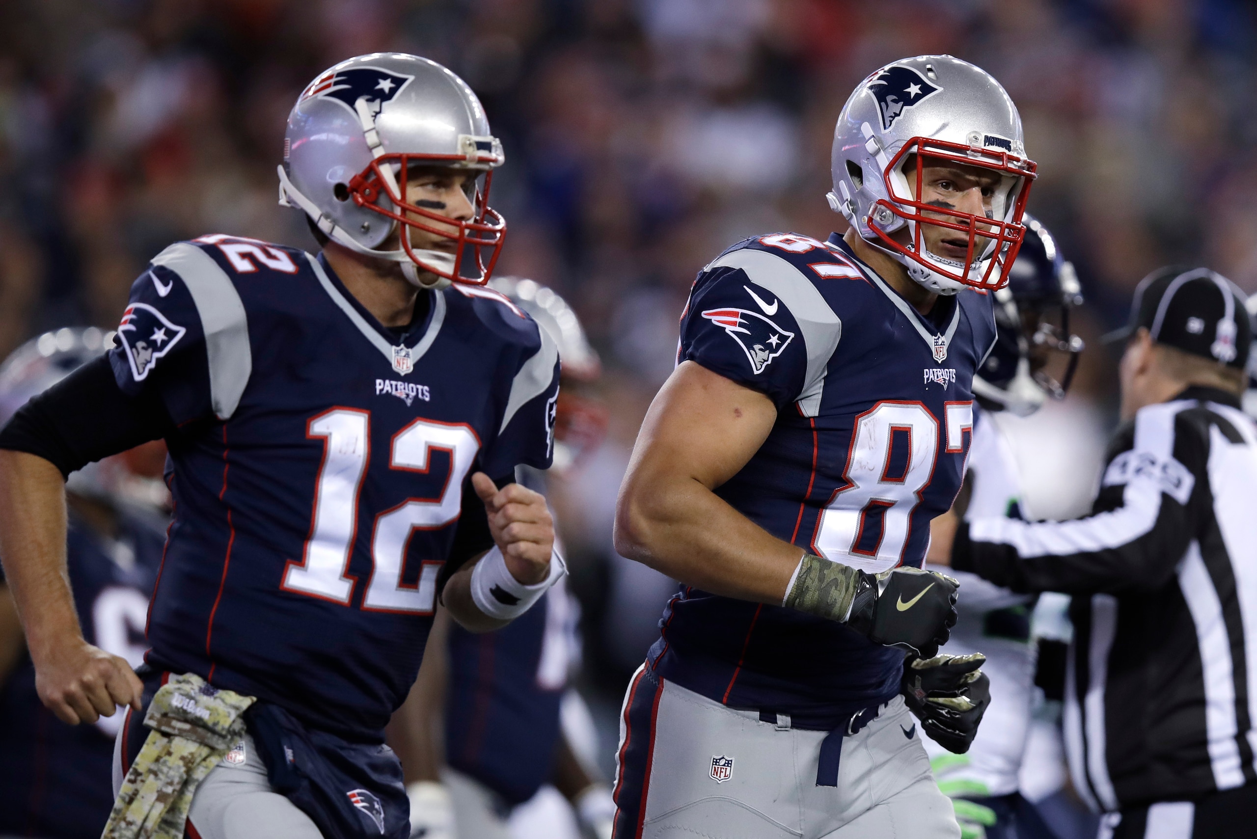 Tampa Bay Buccaneers quarterback Tom Brady (left) and tight end Rob Gronkowski (right) Tampa Bay Buccaneers quarterback Tom Brady (left) and tight end Rob Gronkowski (right)