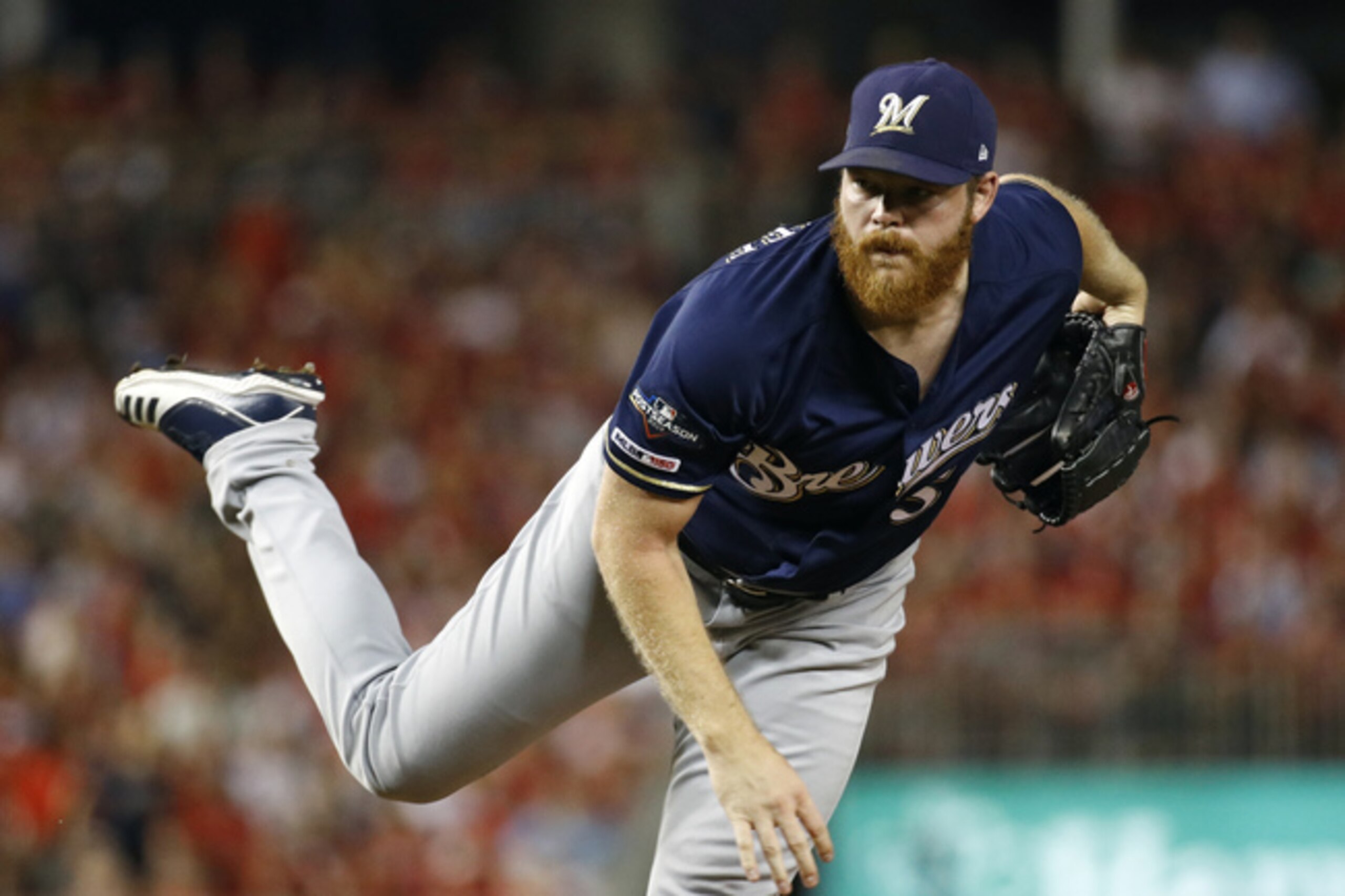 Milwaukee Brewers right-hander Brandon Woodruff