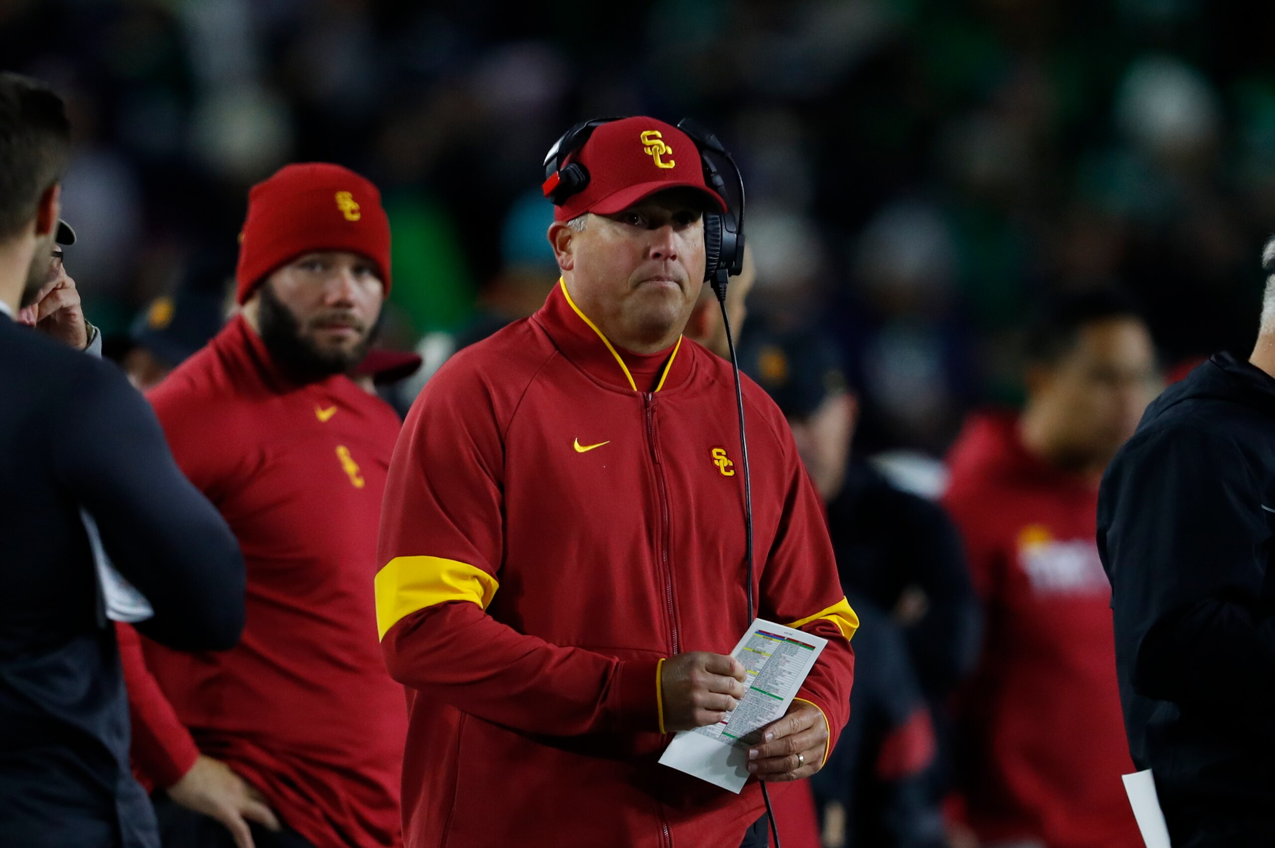 USC coach Clay Helton