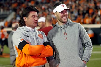 Mike Gundy and Lincoln Riley