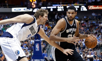 Dirk Nowitzki and Tim Duncan