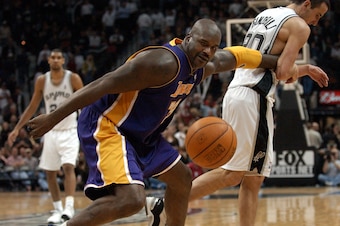 Shaquille O'Neal and Manu Ginobili