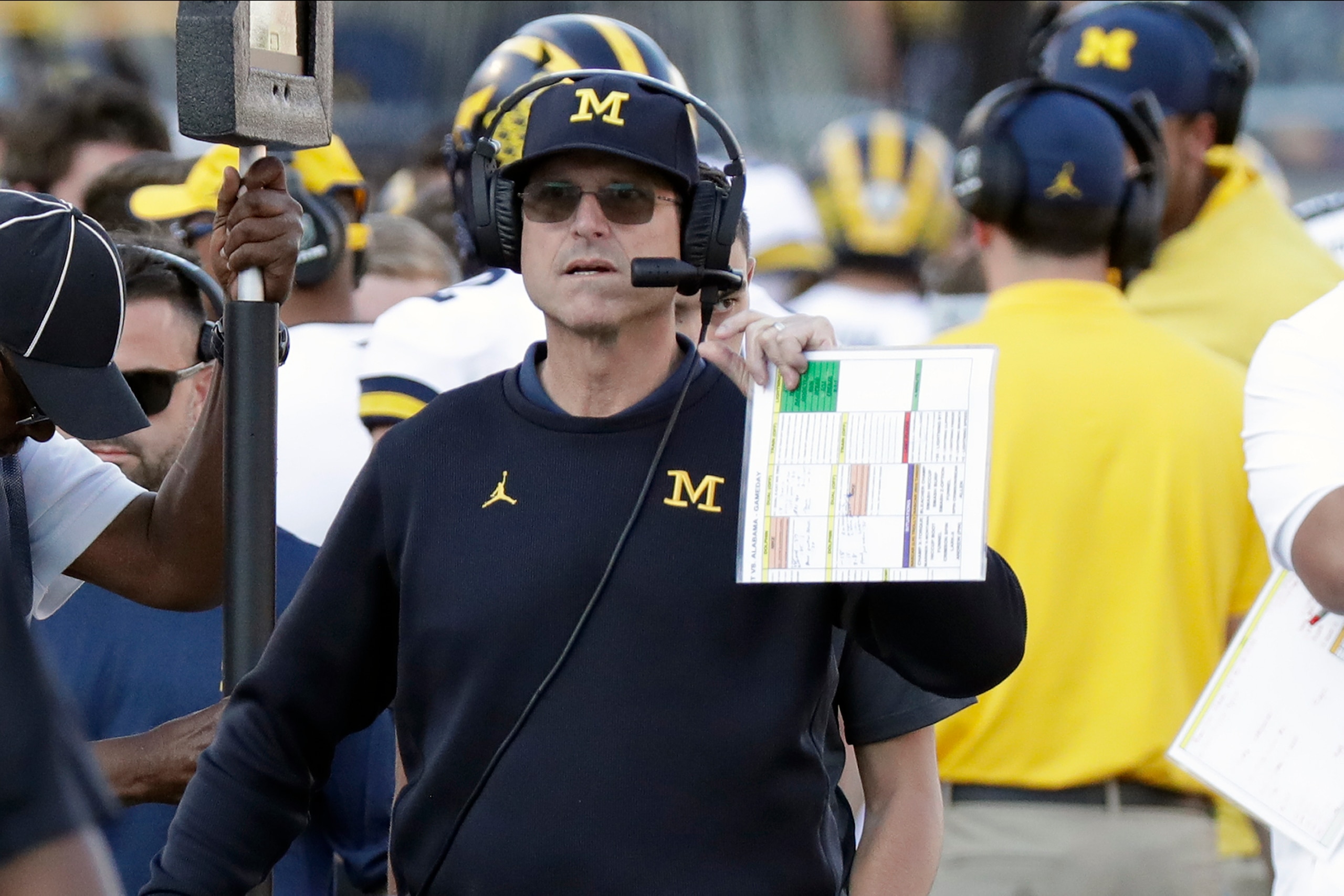 Michigan head coach Jim Harbaugh Michigan head coach Jim Harbaugh