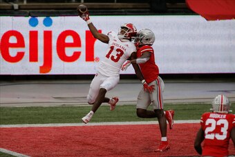 Indiana's Miles Marshall and Ohio State's Sevyn Banks