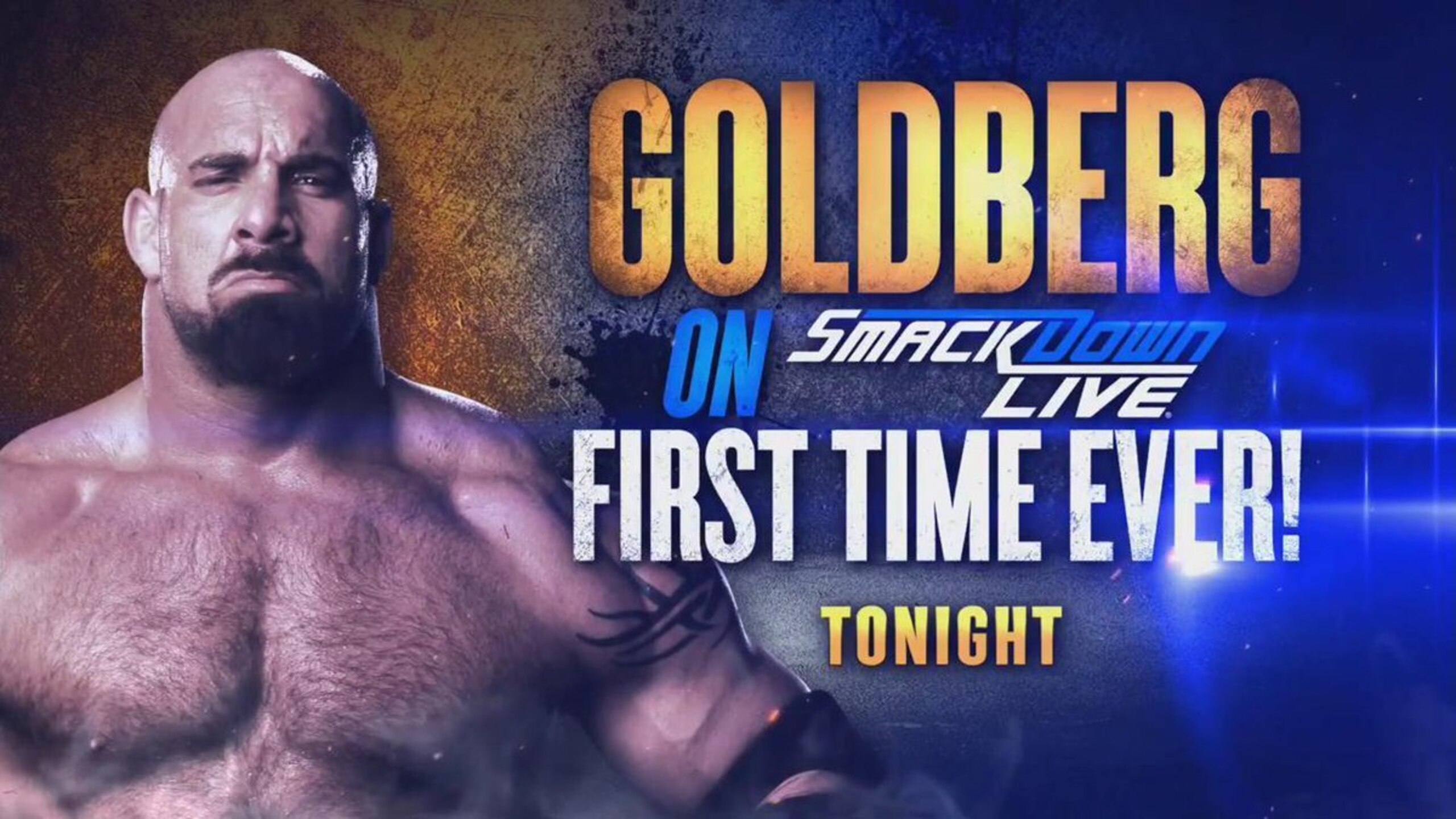 This time, Goldberg will say "You're next" with blue lights behind him instead of red lights!