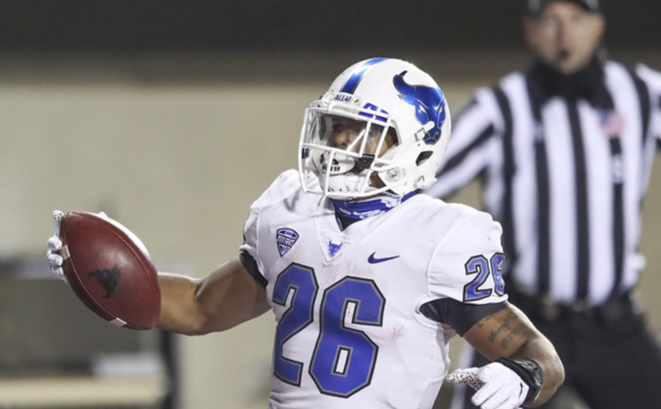 Jaret Patterson and Buffalo are projected to face Appalachian State in the LendingTree Bowl.