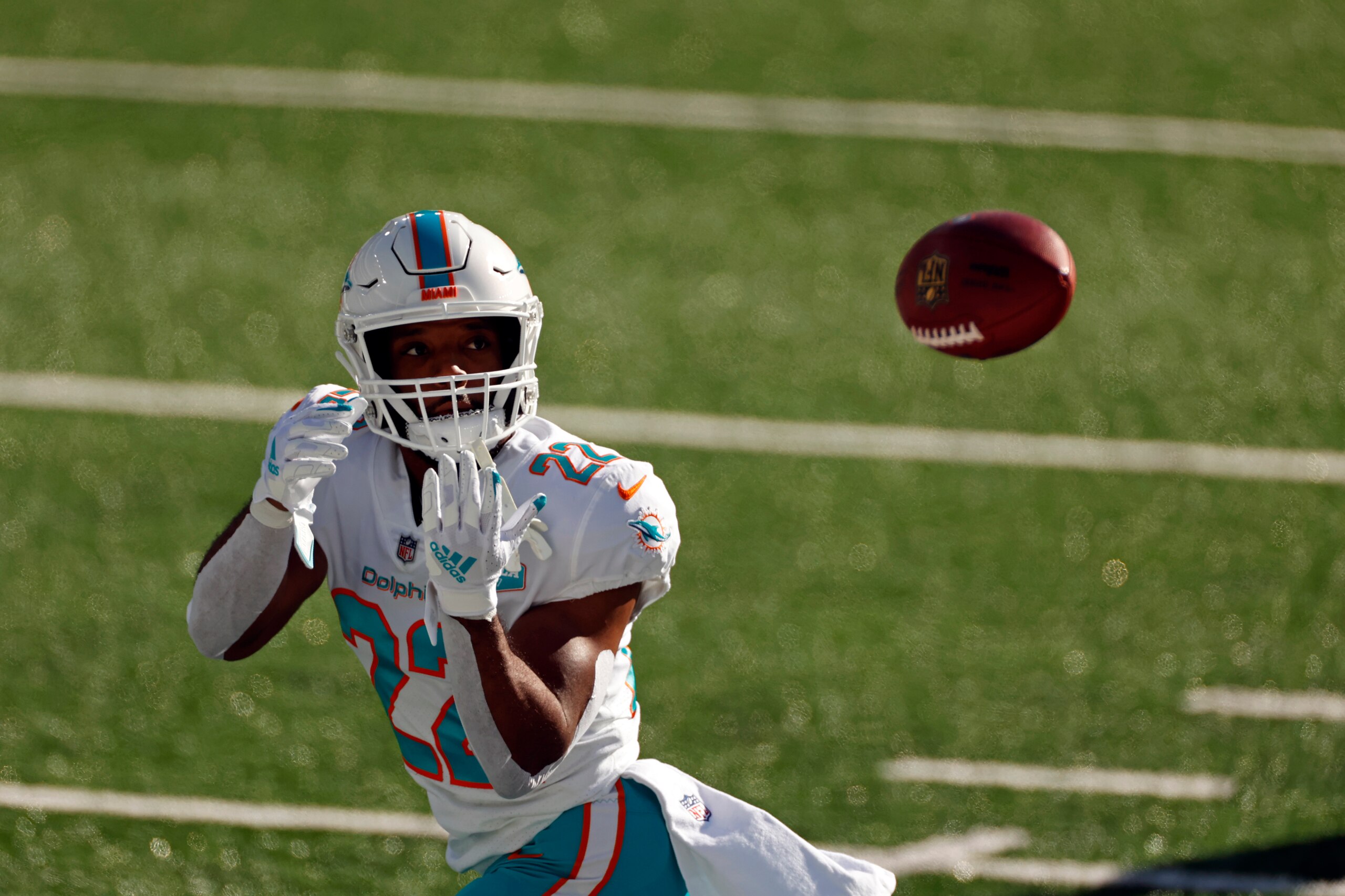 Miami Dolphins running back Matt Breida Miami Dolphins running back Matt Breida