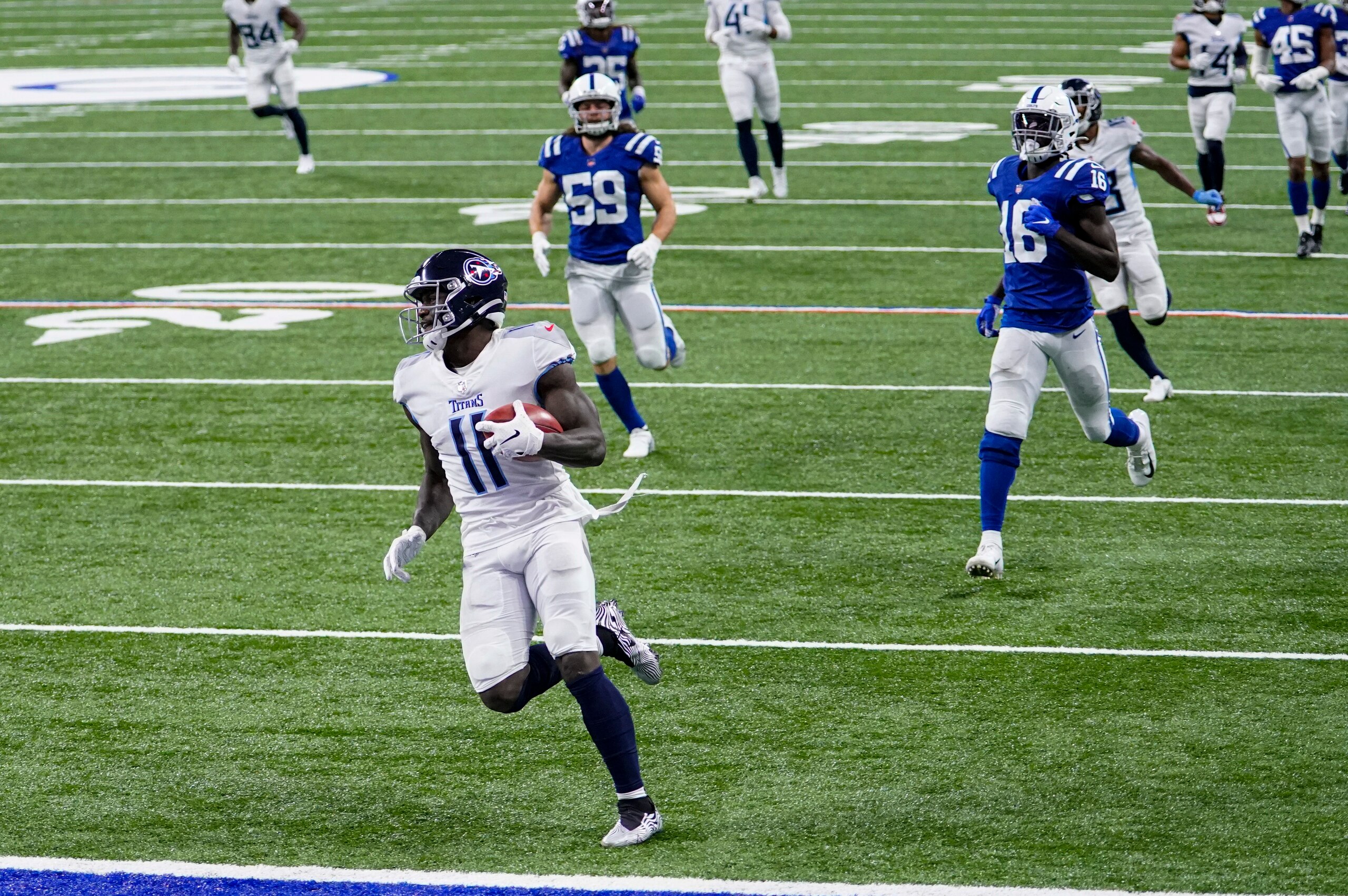 A.J. Brown has scored eight touchdowns in 10 games this season.