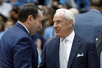 Duke's Mike Krzyzewski and North Carolina's Roy Williams