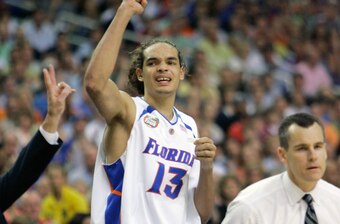 Florida's Joakim Noah and Billy Donovan