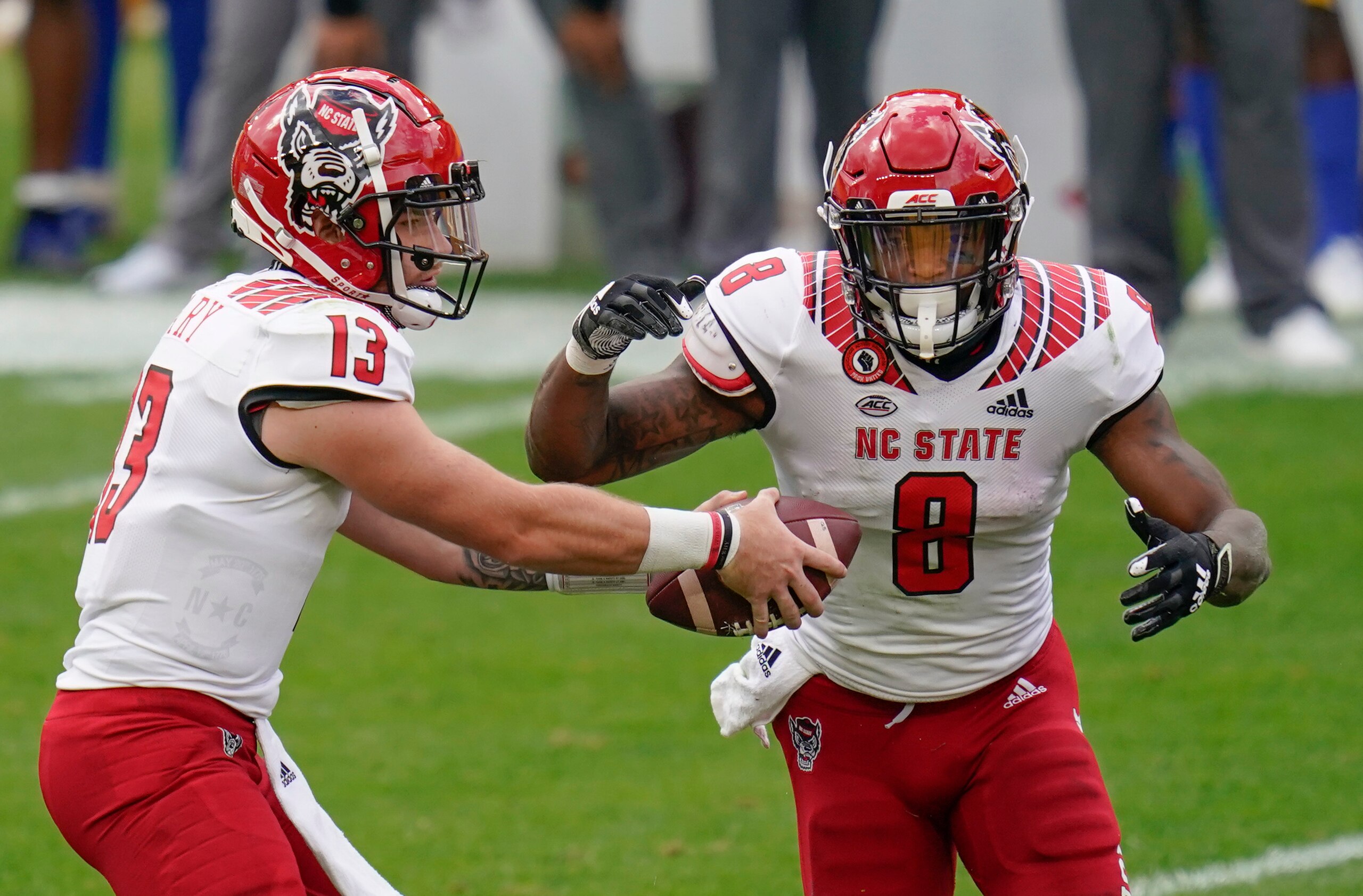 NC State's Devin Leary and Ricky Person Jr.