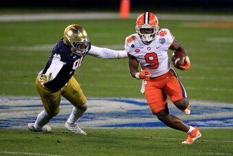 Clemson running back Travis Etienne