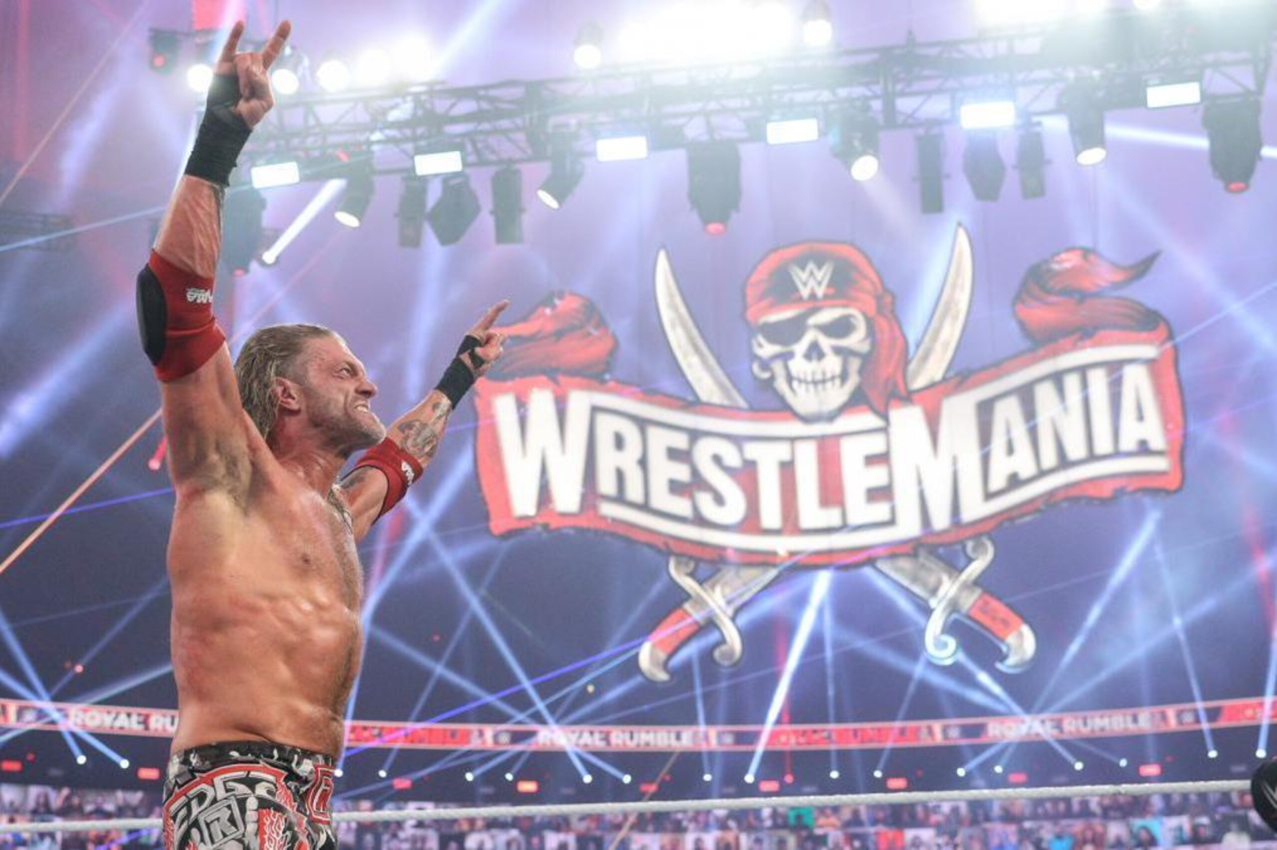 Edge has turned his focus to the main event of WrestleMania 37 following his huge Royal Rumble victory. Edge has turned his focus to the main event of WrestleMania 37 following his huge Royal Rumble victory.