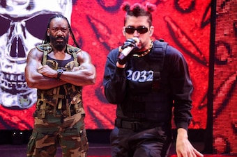 Booker T and Bad Bunny at the Royal Rumble.