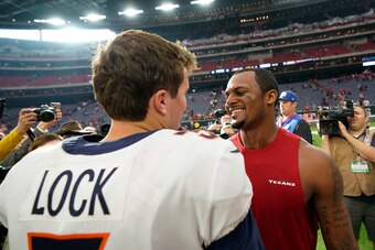 Denver Broncos quarterback Drew Lock and Houston Texans quarterback Deshaun Watson
