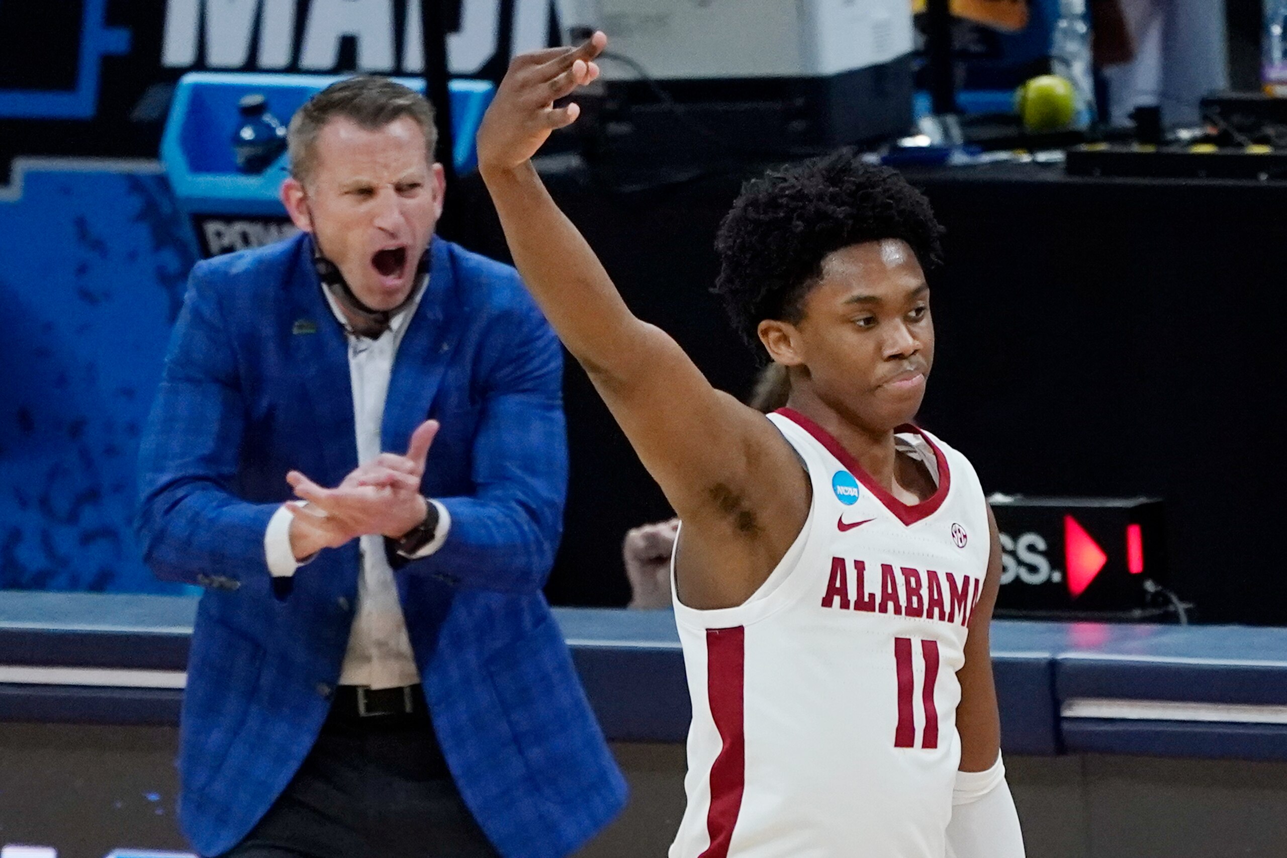 Alabama's Joshua Primo and head coach Nate Oats