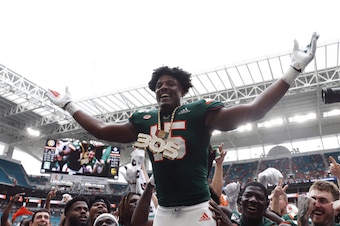 Miami edge-rusher Gregory Rousseau