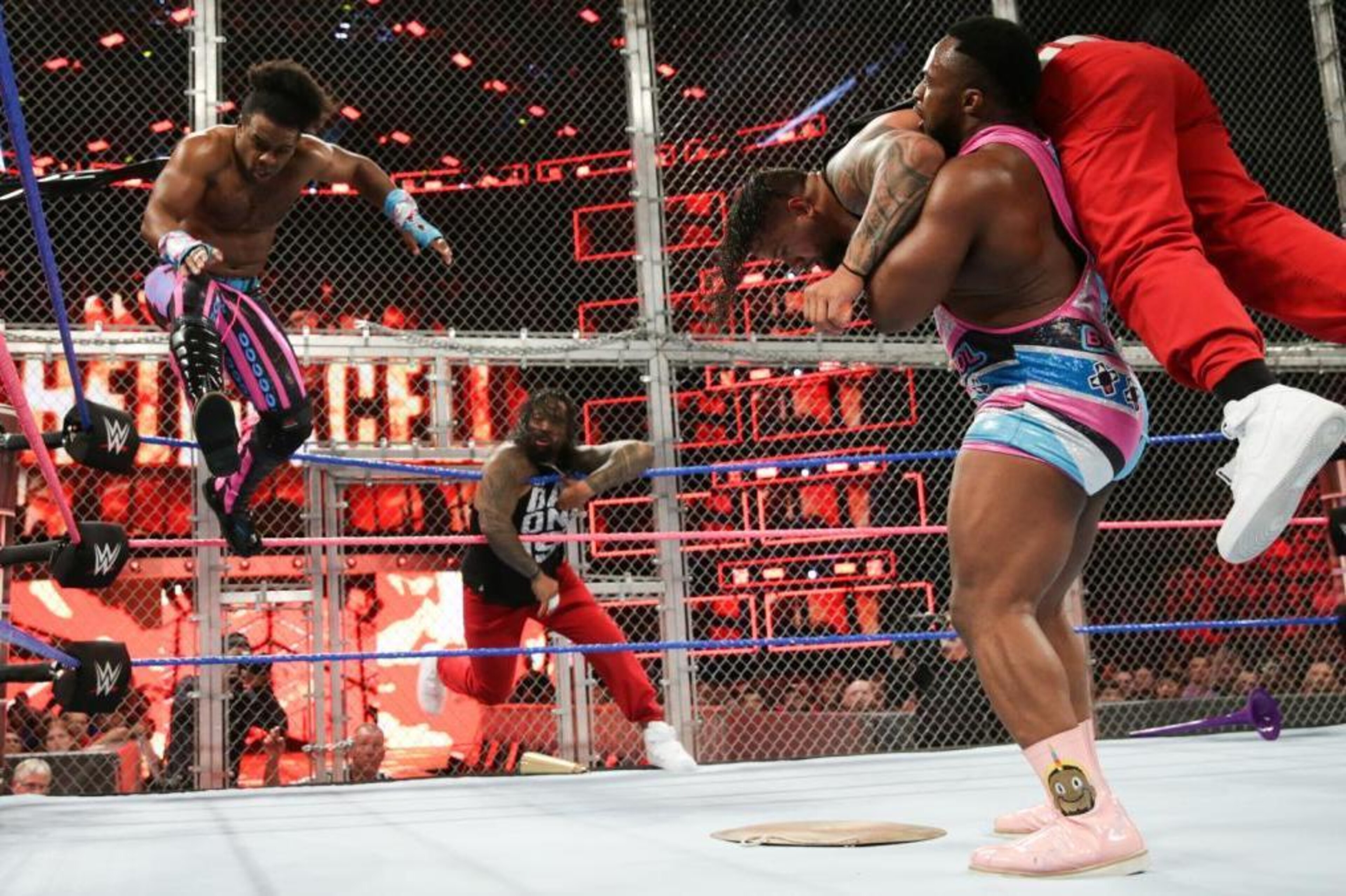 The New Day and The Usos set the bar for future Hell in a Cell matches with their barbaric outing in 2017. The New Day and The Usos set the bar for future Hell in a Cell matches with their barbaric outing in 2017.