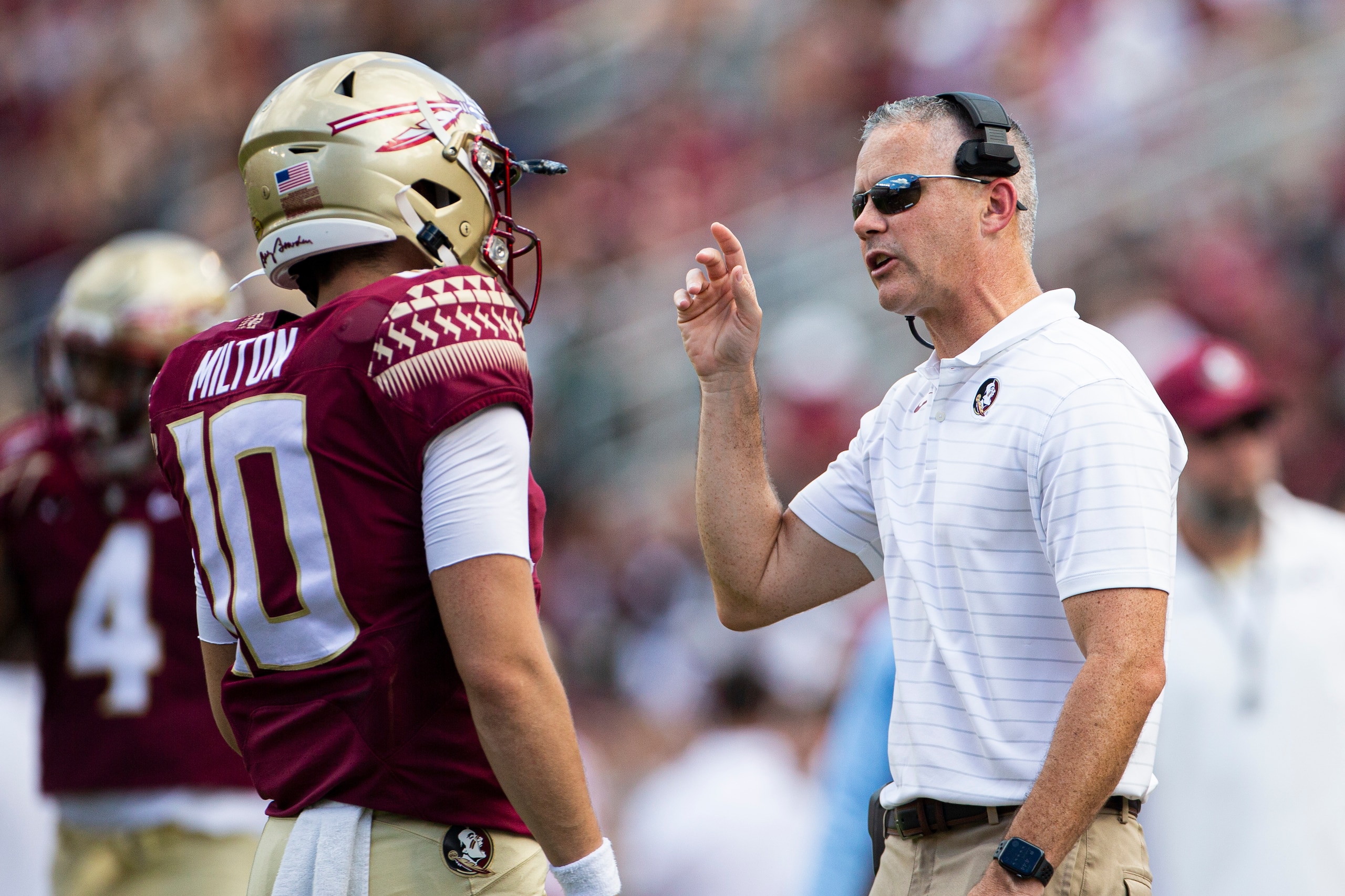 Florida State head coach Mike Norvell and QB McKenzie Milton