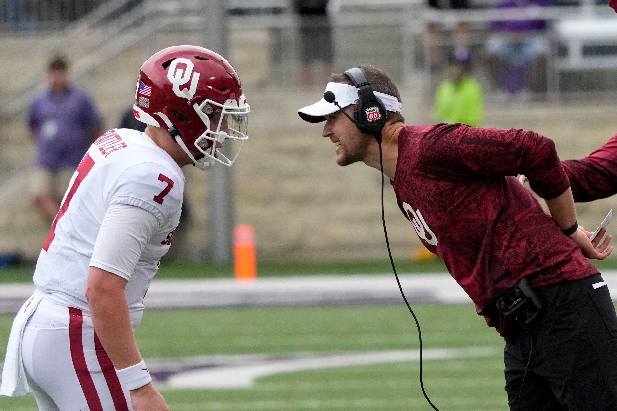 Oklahoma's Spencer Rattler and Lincoln Riley