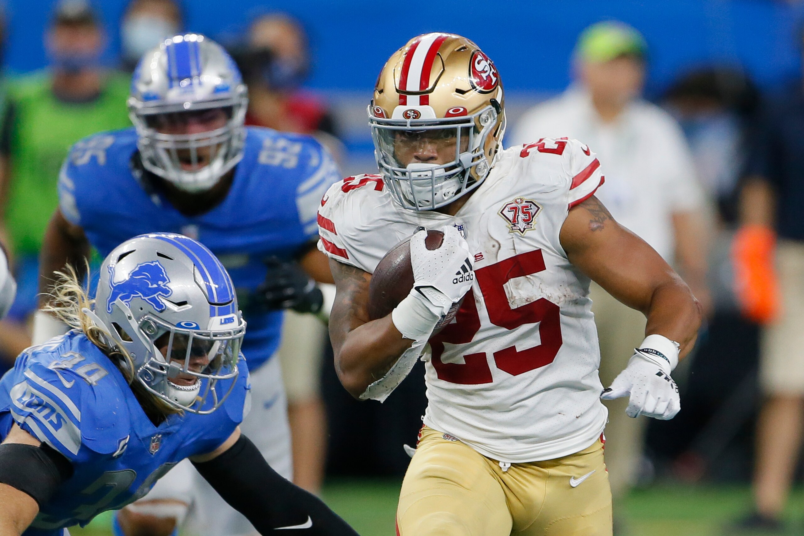 San Francisco 49ers running back Elijah Mitchell San Francisco 49ers running back Elijah Mitchell