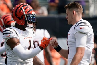 Cincinnati Bengals wideout Ja'Marr Chase and quarterback Joe Burrow