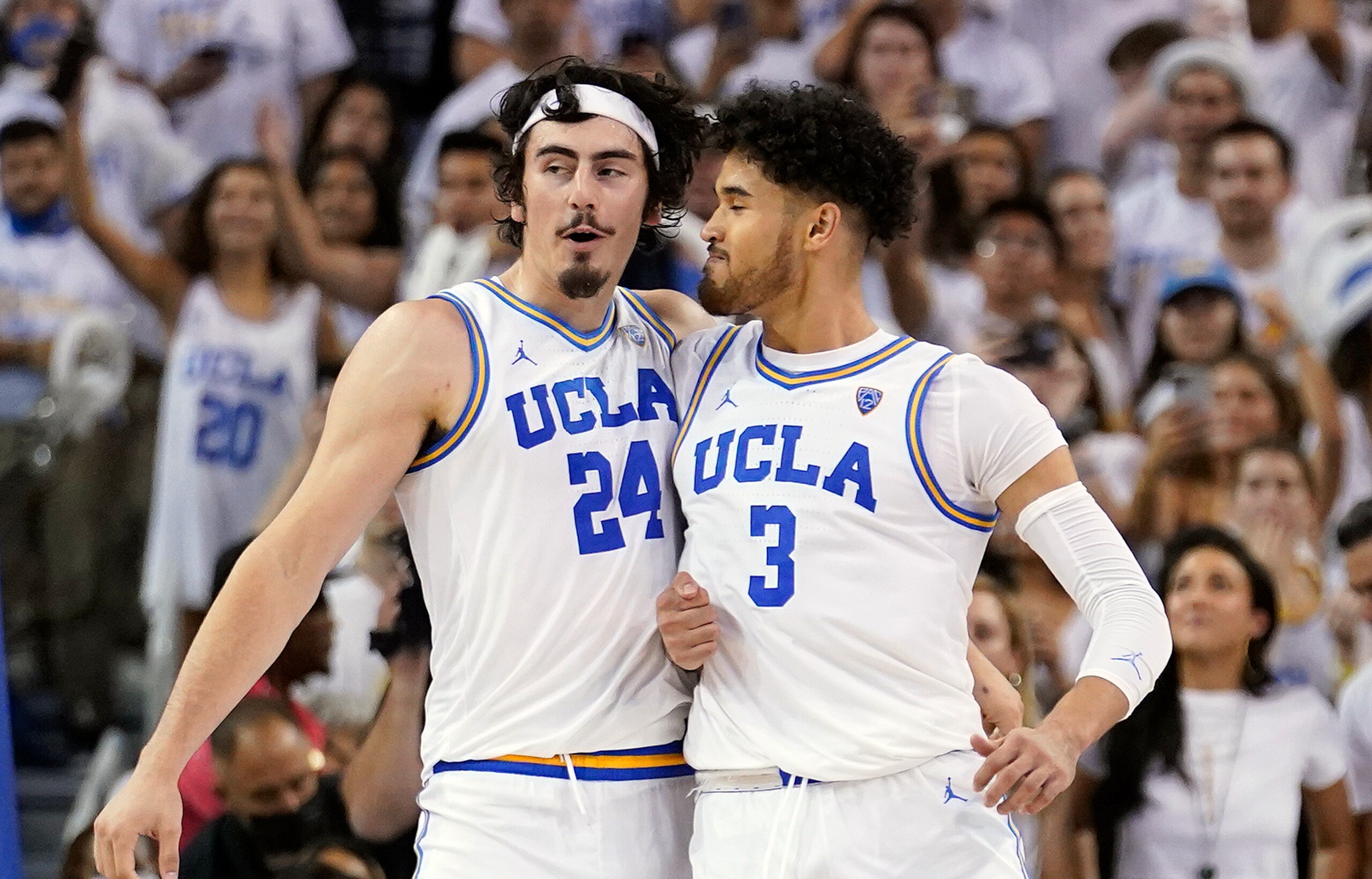 UCLA's Jaime Jaquez Jr. (24) and Johnny Juzang (3) UCLA's Jaime Jaquez Jr. (24) and Johnny Juzang (3)