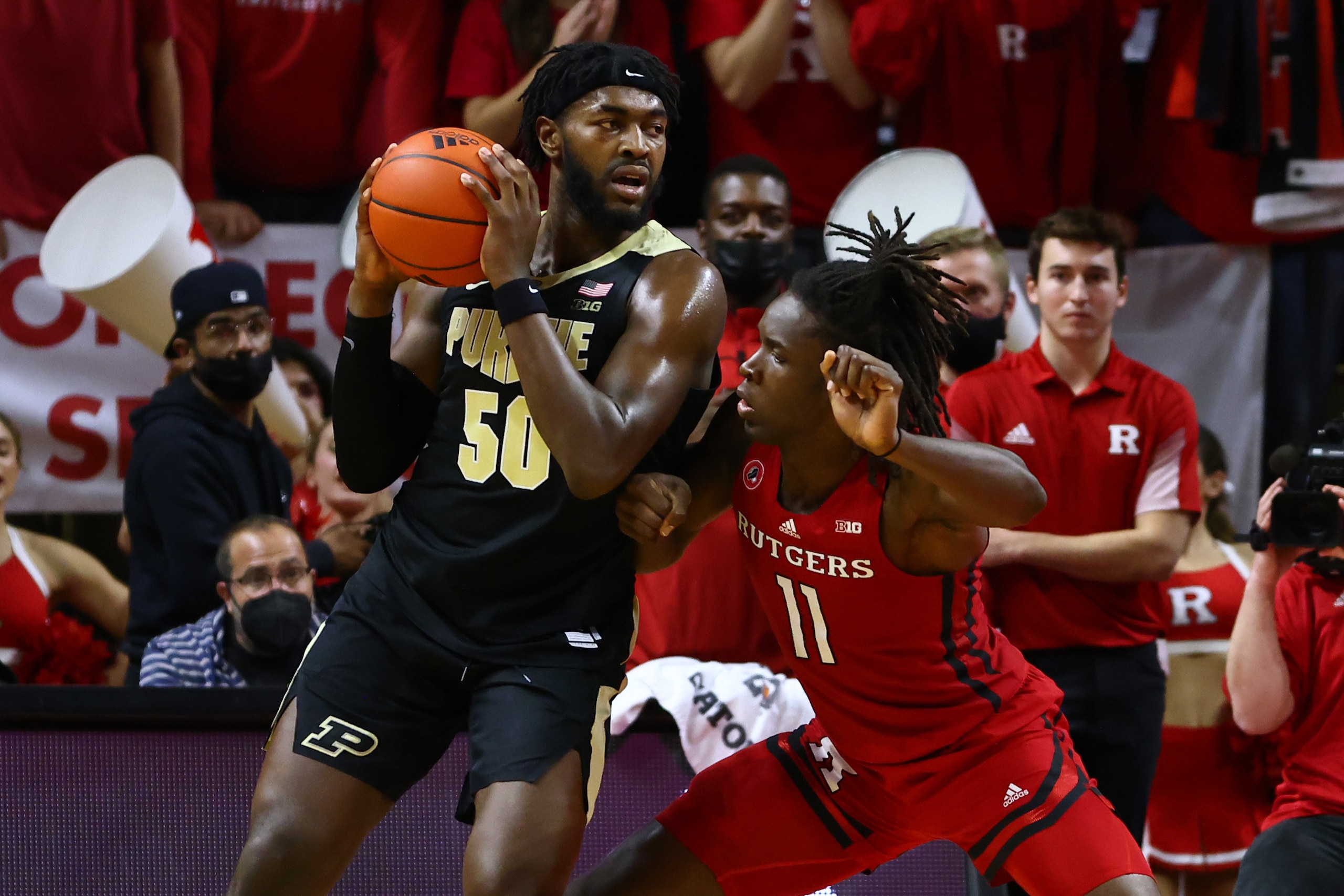 Purdue's Caleb Swanigan and Rutgers' Clifford Omoruyi