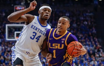Kentucky's Oscar Tshiebwe and LSU's Xavier Pinson