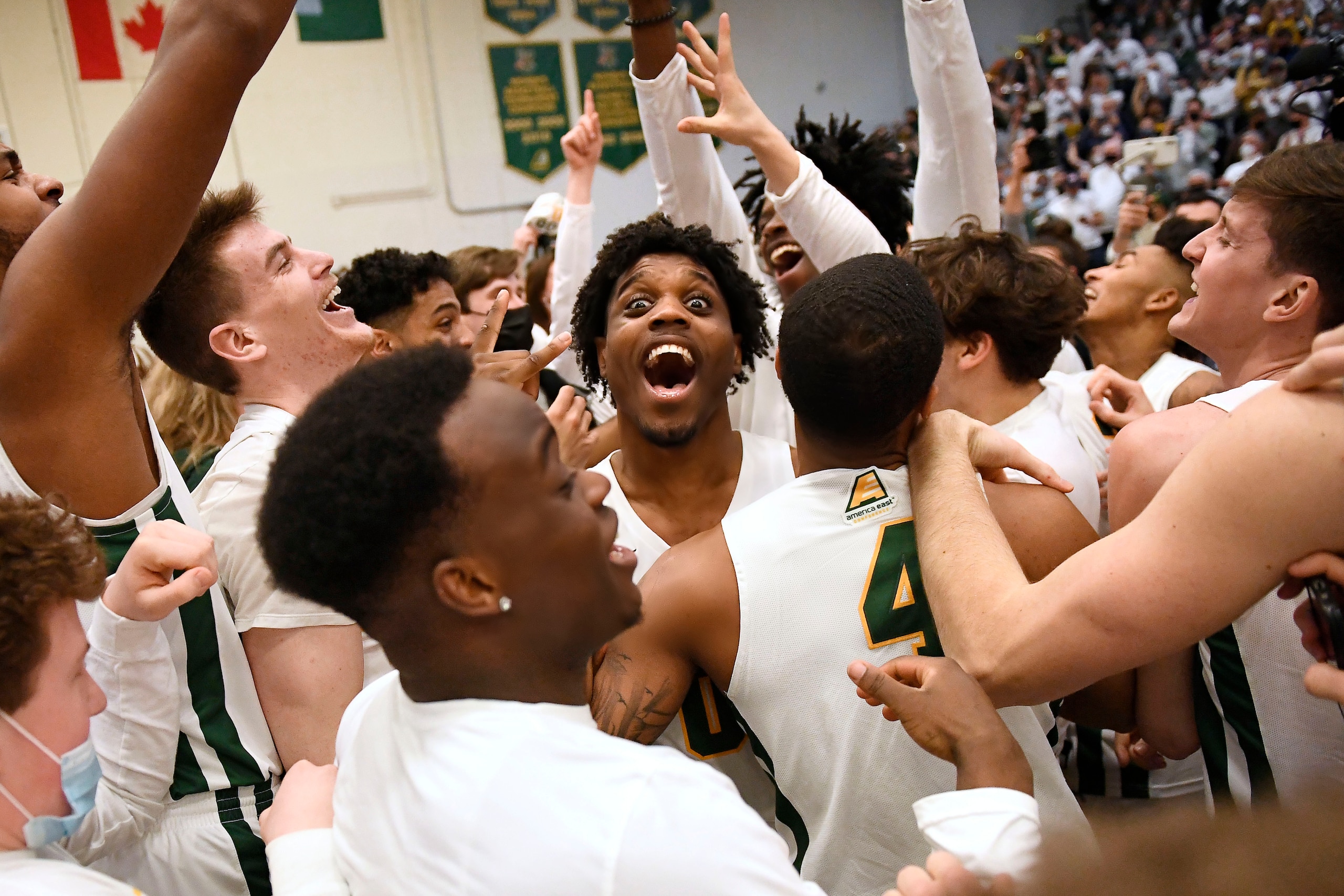 Vermont Catamounts after winning the America East tournament title