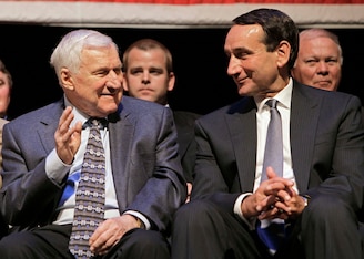 Dean Smith and Mike Krzyzewski